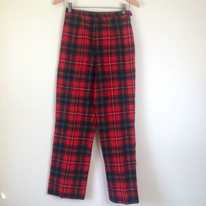 Vintage Pendleton Red Plaid Wool Trousers